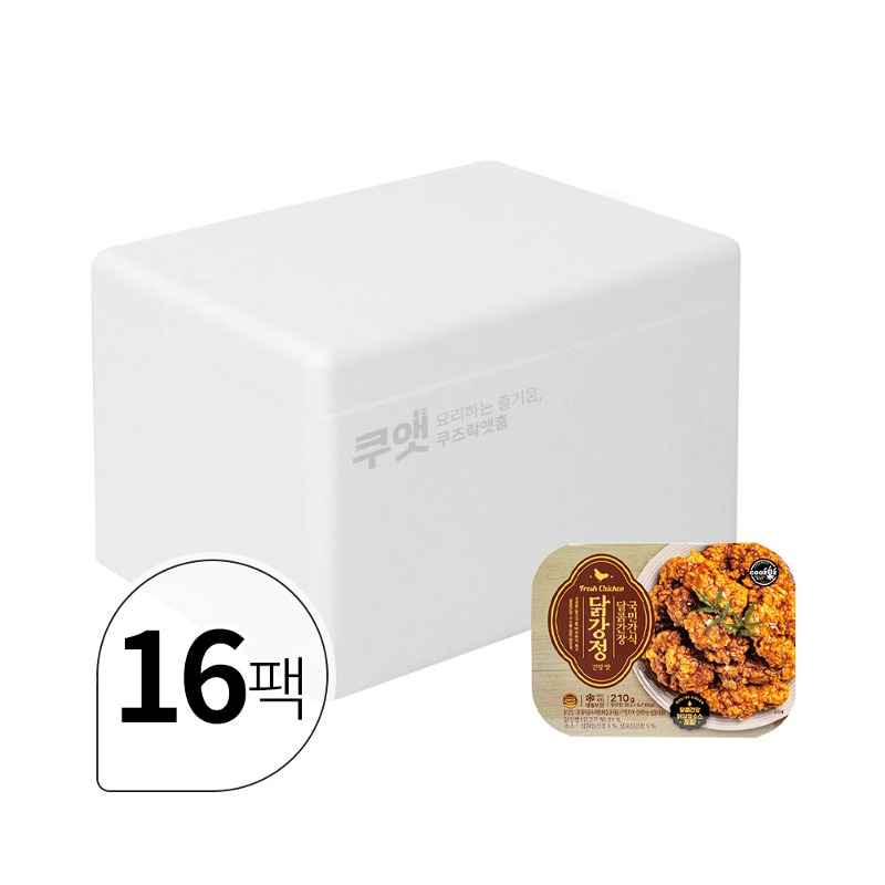[사업자회원 전용] 쿠즈락앳홈 달콤간장 닭강정 210g, 1박스(16팩)